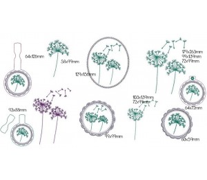 Stickserie - Pusteblumen mit Anhänger ITH